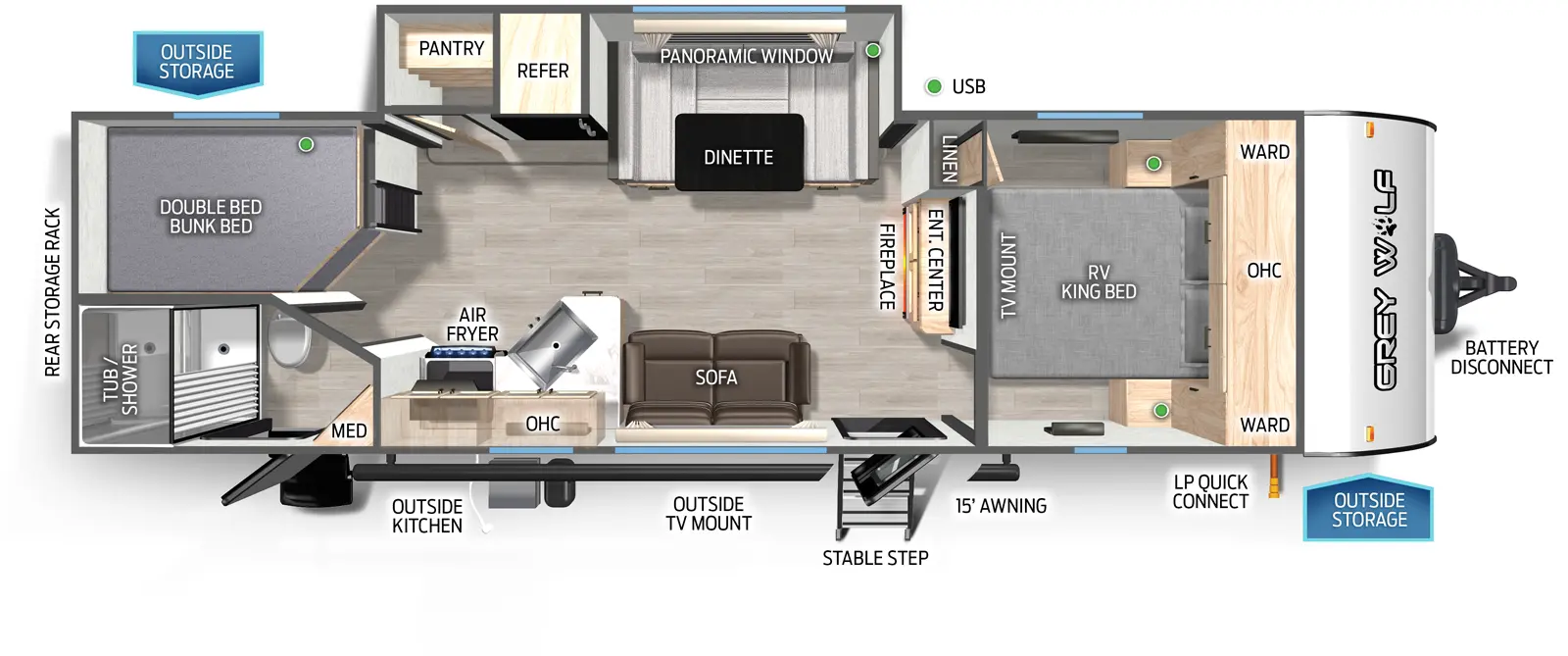 Grey Wolf 26BRB Floorplan